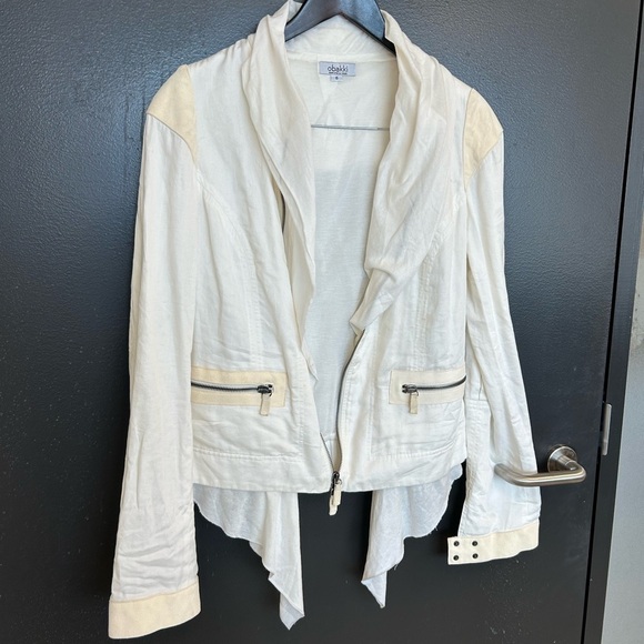 Obakki size 8 cotton,silk and suede beautiful coat in excellent used condition - Picture 12 of 16